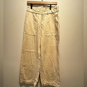 Cream Wide-Leg Pants